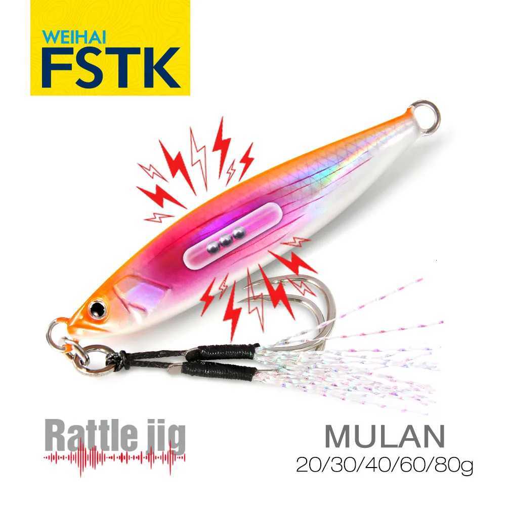 2024 FSTK RattLE Jig Sea 20g30g40g60g80g Long Casting Lure Spinning Artificial Bait with Hook Spoon Fishing TackLE Z250717