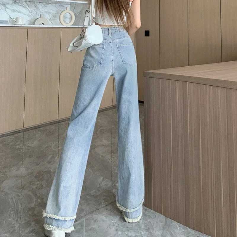Woman Jeans Loosefit Straight Leg Denim Pants for Women 90s Japanese Y2k Emo New in Teenagers Stretched Wholesale Cool Trousers R250716