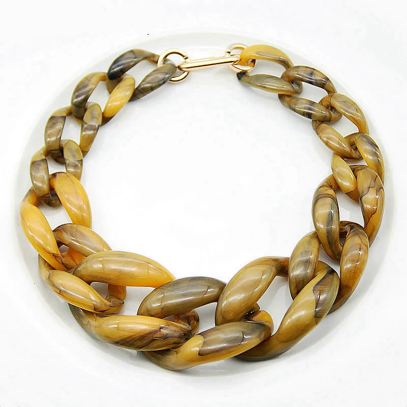 Statement Acrylic Long Chain Necklace For Women Bohemian Big Chunky Chain Link Necklaces Pendants Fashion Women Jewelry Gifts 250716