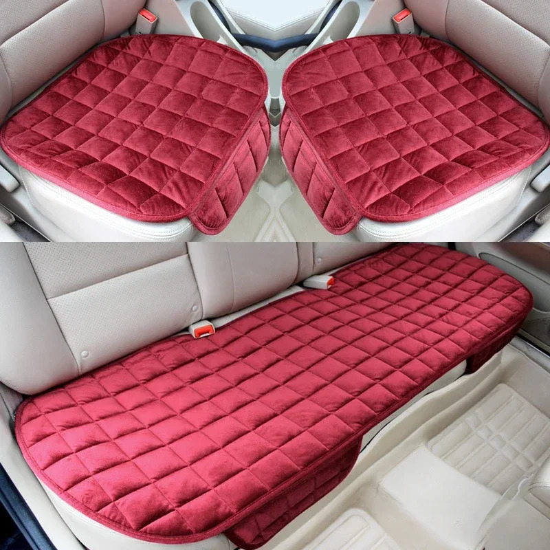 Car Seat Cover Front Rear Flocking Cloth Cushion Non Slide Winter Auto Protector Mat Pad Keep Warm Universal Fit Truck Suv Van 250715