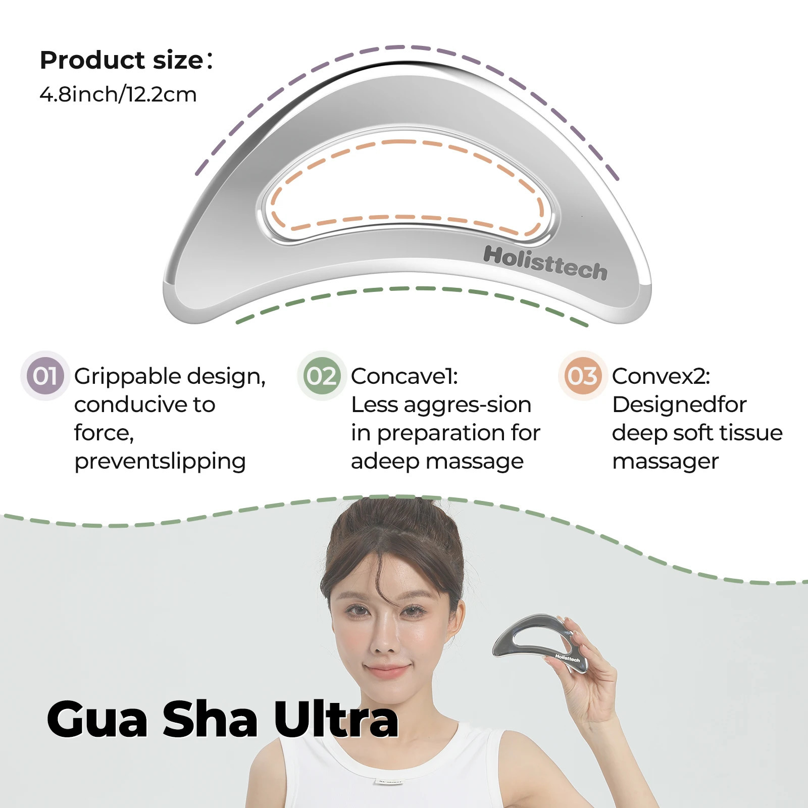 Muscle Gua Sha Tools for IASTM - Stainless Steel Tool for Myofascial and Deep Massage 250716