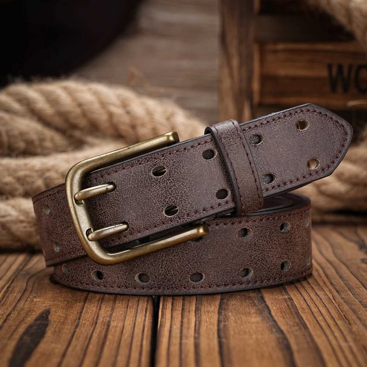 Mens and Womens Casual Retro Belt Western Style! PU leather belt with metal buckle suitable for daily work wear. W250717