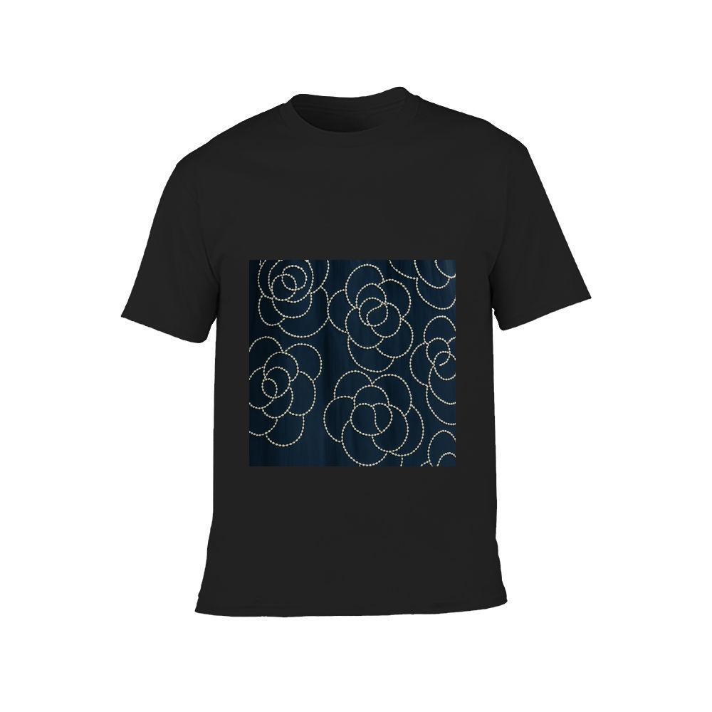 ddmywed Boy and girl Children's T-shirt T-shirt with pattern of white circles on a blue background