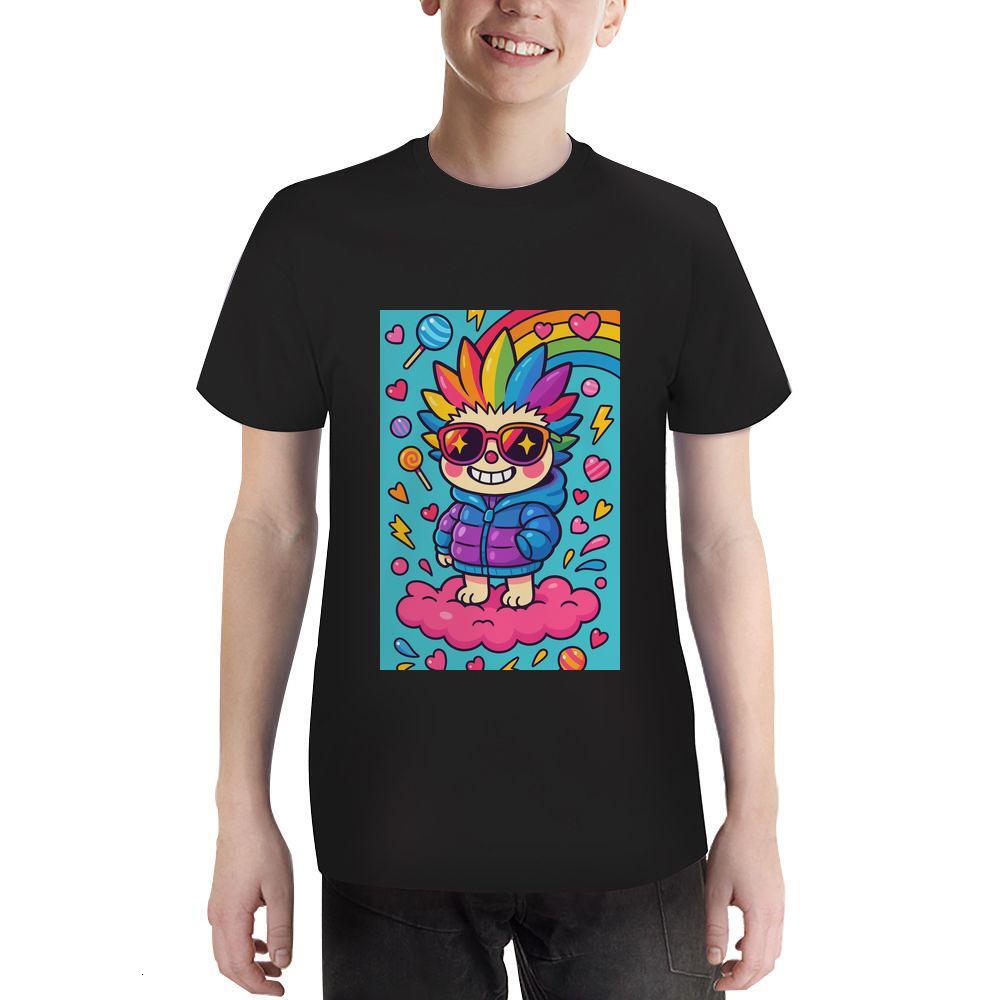 ddmywed Boy and girl Children's T-shirt T-shirt with an image of a cartoon character on it