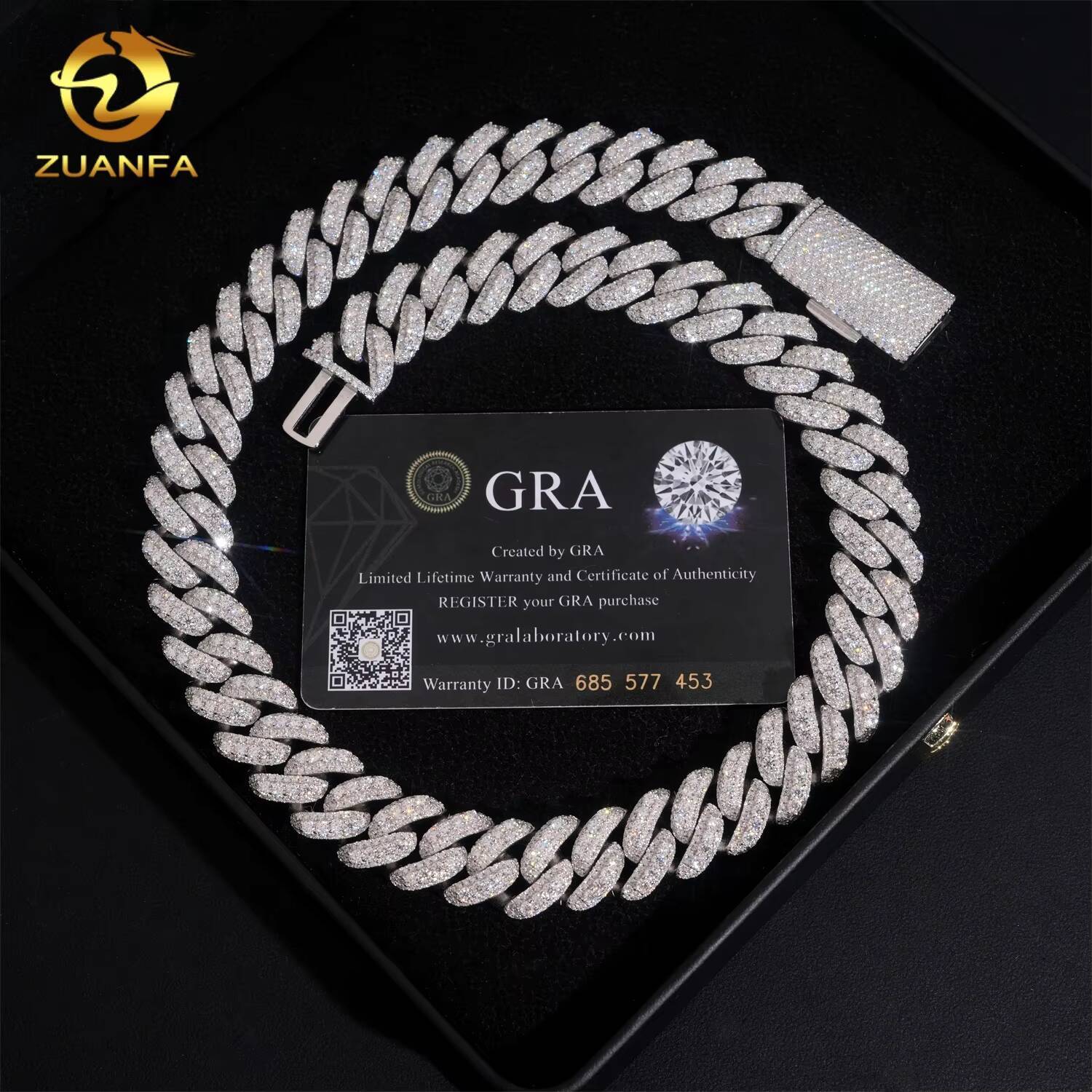 Fine Jewelry High Quality 925 Silver Hip Hop Mens Iced Out Luxury 16mm Moissanite Cuban Link Chain