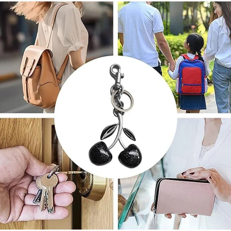 Exquisite Crystal Pear Bag Charm Keychain Pendant Gift Creative Fruit Cherry Keyring Ladies Luggage Bag Decoration Bag Accessory 250805