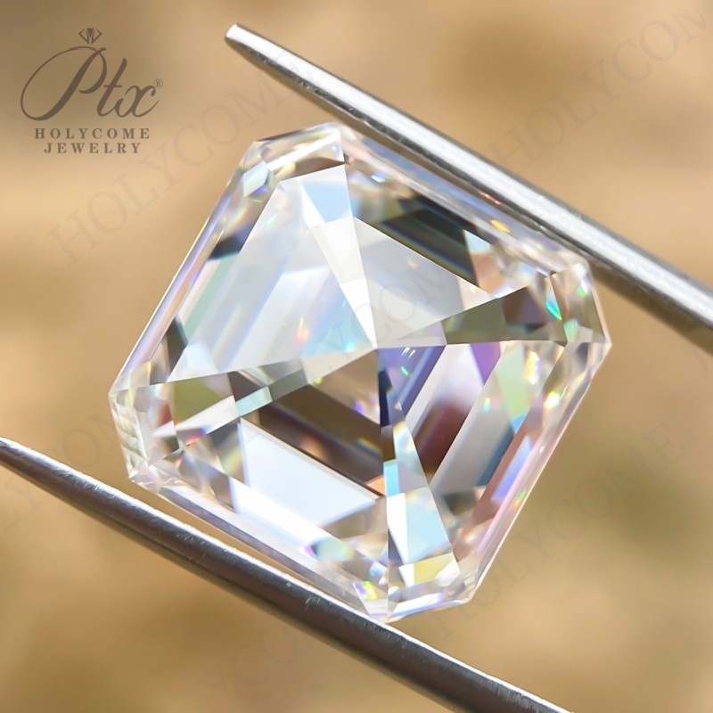Top Quality 1 Carat Eco-Friendly Loose Lab Grown Moissanite Diamond Asscher D Color VVS1 Clarity GRA Certified Ring Necklace Earrings Bracelet Making