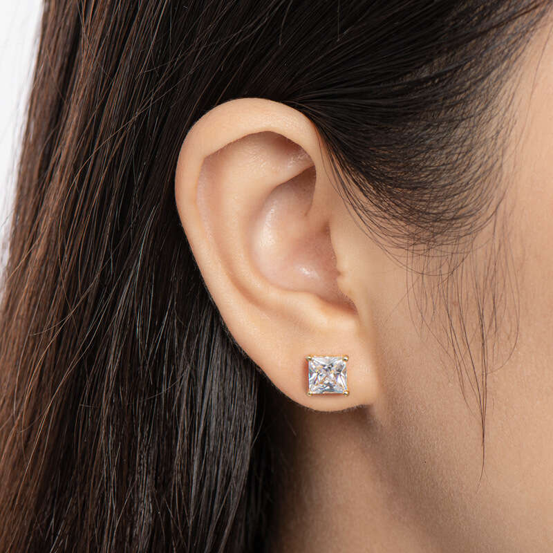 S Pure Sier Earringsirregular Zircon Elegant Earrings Water Shell 399