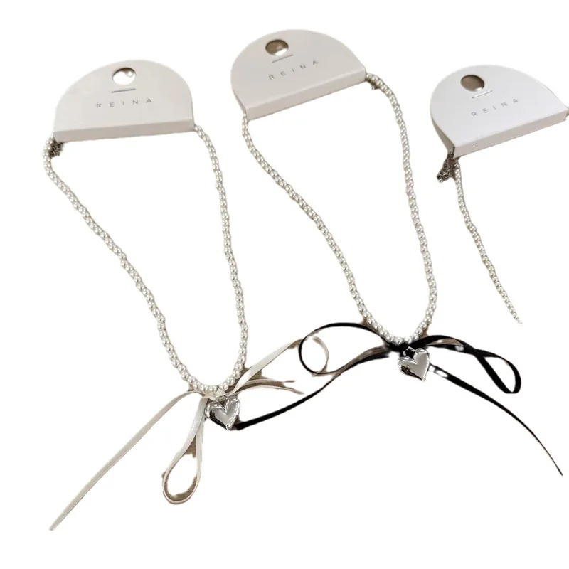 Korean Romantic Pearl Beaded Choker Heart-Shaped Pendant Necklace Banquet Wedding Jewelry 250715