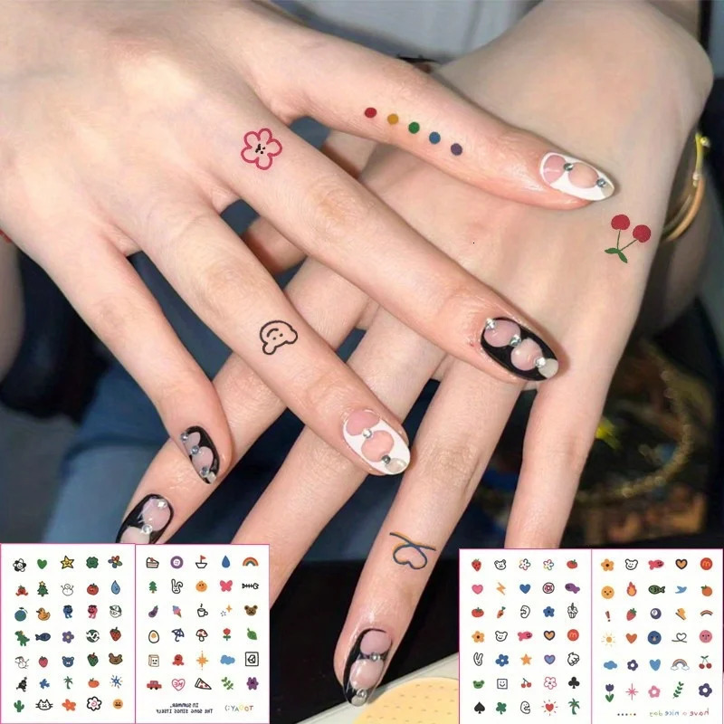 4 Sheets Finger Tattoo Sticker Temporary Waterproof and Longlasting Baby Art 250714