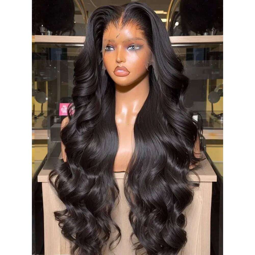 100% Human Hair 13X6 Synthetic Body Wave Frontal Wig HD 30 40 Inch 13X4 Lace Front Wigs Water Loose Waves Black Brazilian Pre Plucked