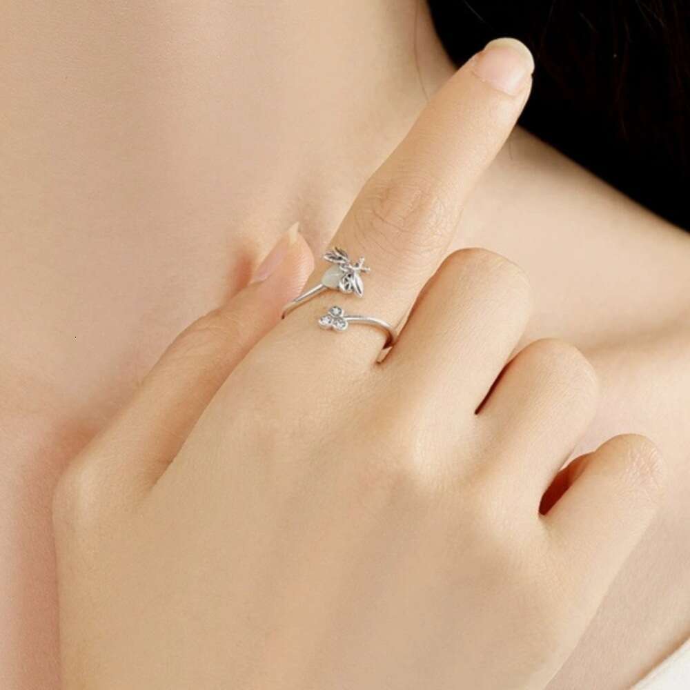 Heat Glow Firefly Honeycomb Open Simple Personality Adjustable Ring 637