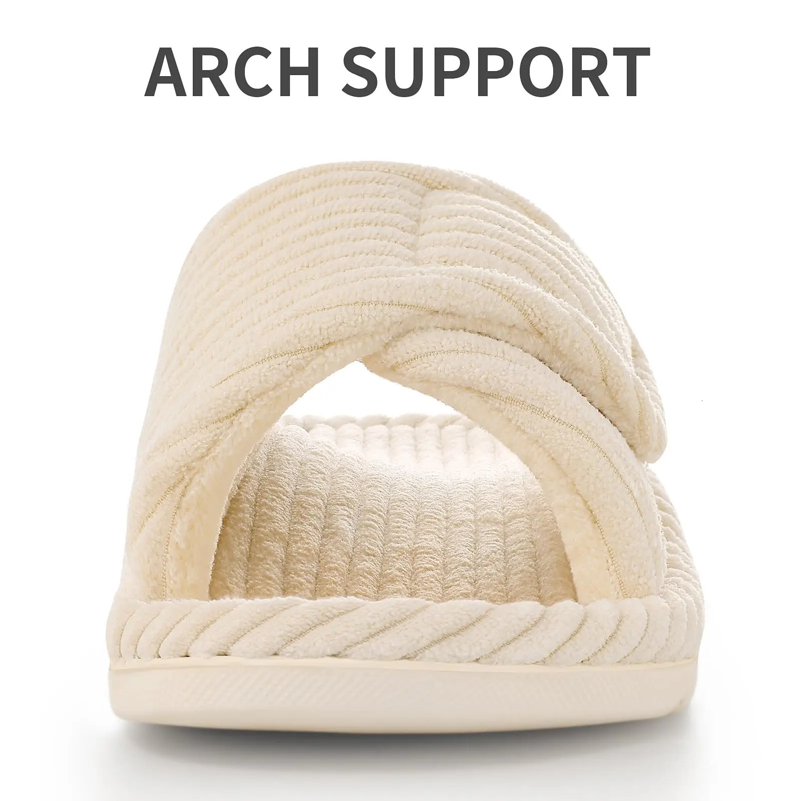 Comwarm Womens Open Toe Fuzzy Slippers Fashion Indoor Cozy Fur Line Non-slip House Slippers Female Soft Warm Cotton Slippers 250716