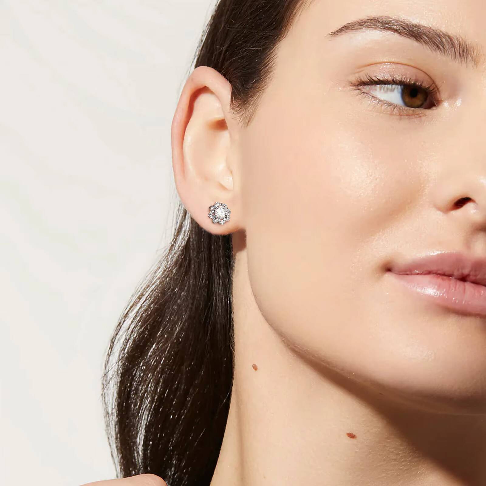 Luxury Moissanite Stud 1ct VVS 925 Sterling Silver Men Women Jewelry Flower Cluster Halo Diamond Earrings With GRA Certificate