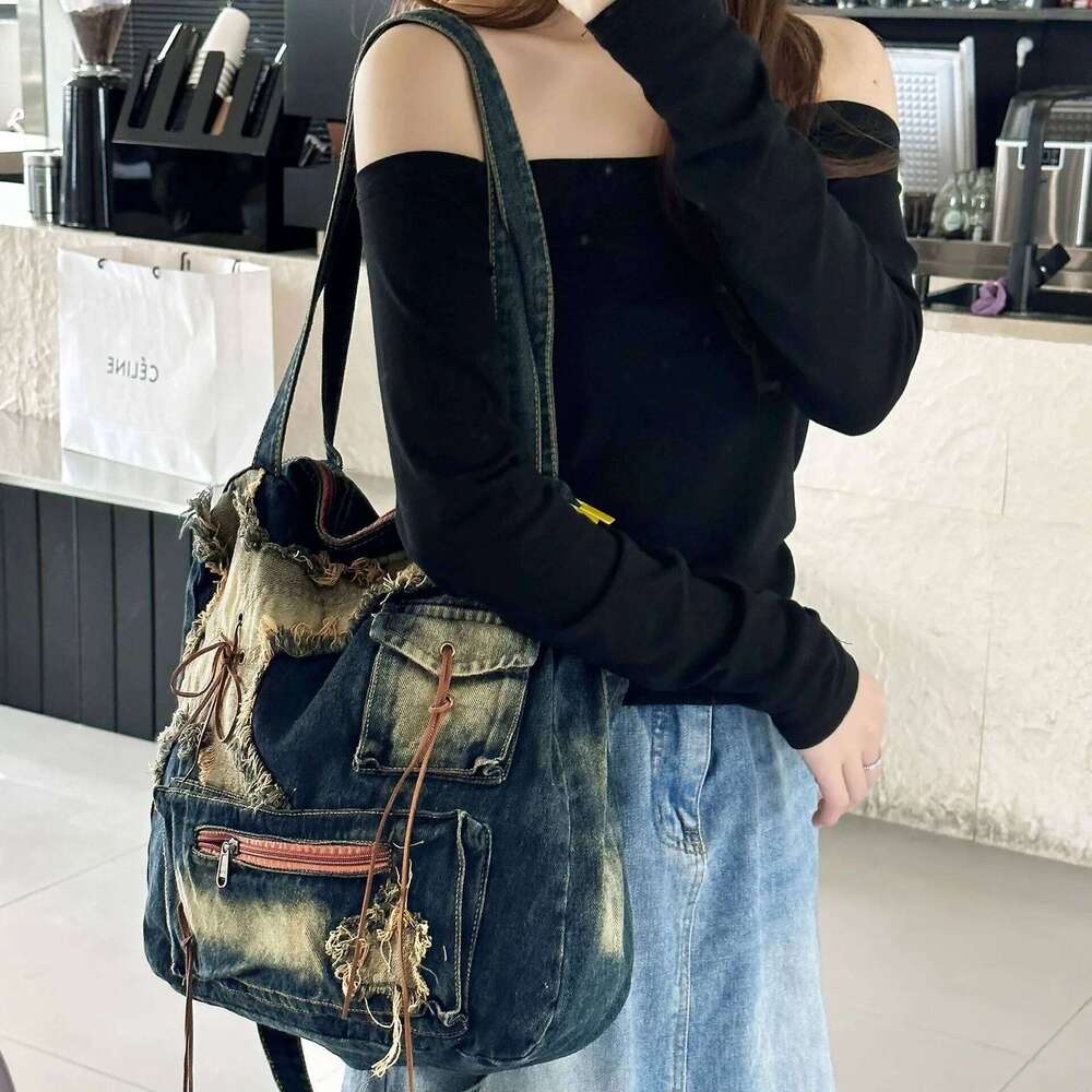 New Retro Denim Bags For Women Handbags Designer Ladies Large Capacity Fashion Shoulder Bag Sac A Main