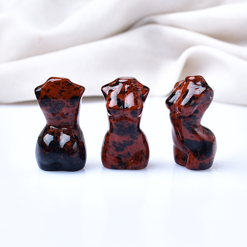 Mini Crystal Female Torso Sculptures - Hand - Carved Gemstone Art for Home Decor