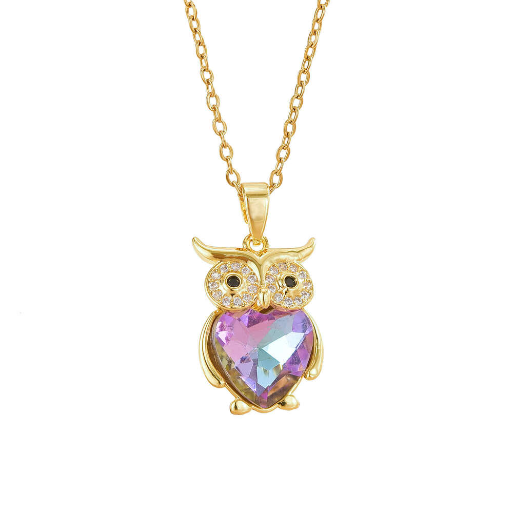 Necklace For Women Simple Creative Crystal Owl Pendant Jewelry Niche Design 8F4