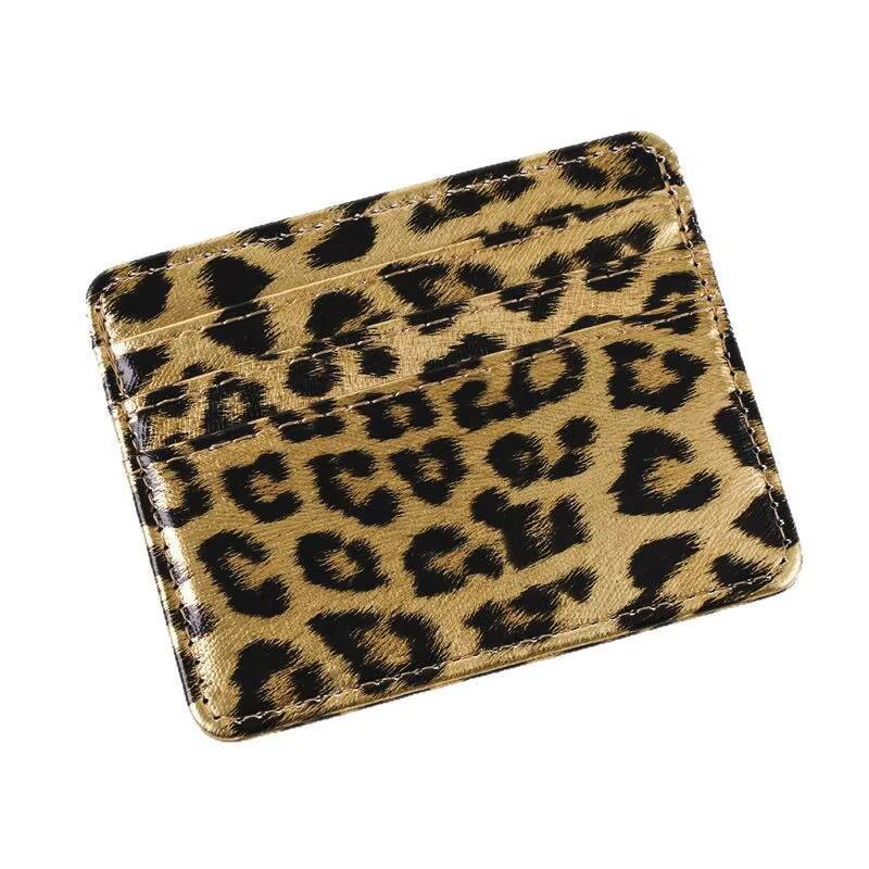 Unisex Classics Leopard Print Wallet Bags PU Leather Business Id Credit Holder Case Bank Bus Card Cover Purse ddmynov