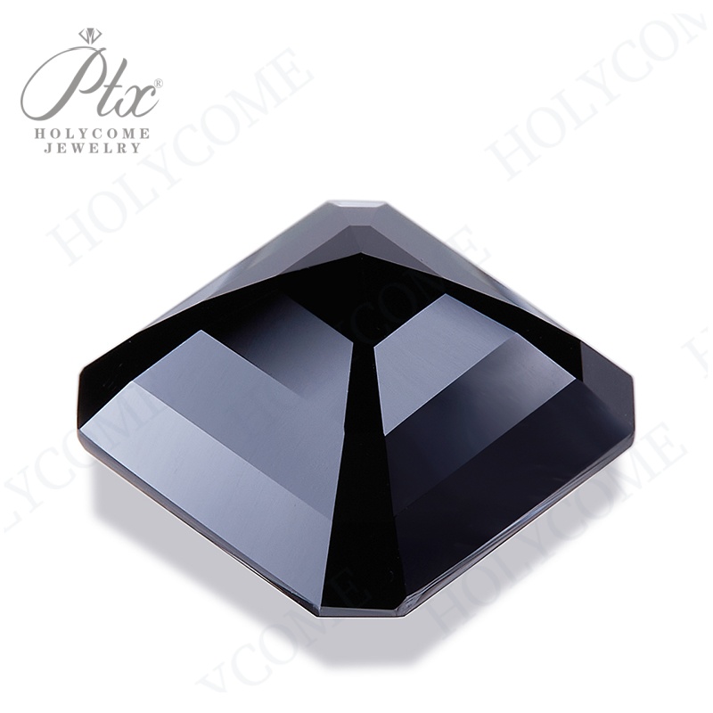 High Quality Asscher Cut 6x6mm~12x12mm 1ct to 10ct Moissanite Diamond Making Jewelry Black Lab Created Moissanite Gemstone with GRA Certificate