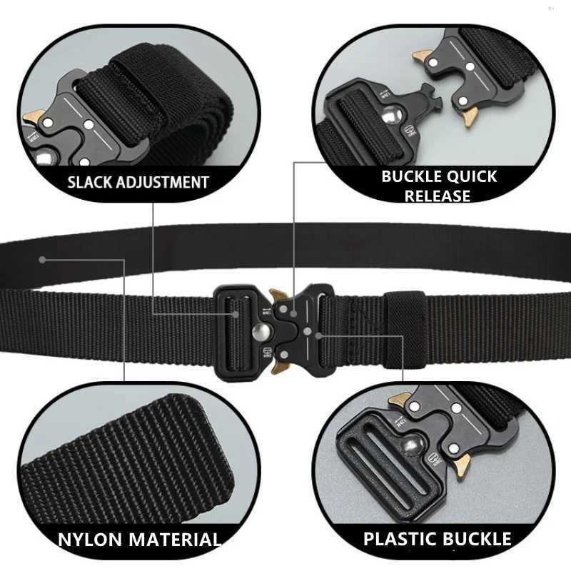 Mens Belt Outdoor Hunting Tactics Belt Multi-functional Buckle Nylon Belt High Quality Marine Corps Canvas Belt W250717