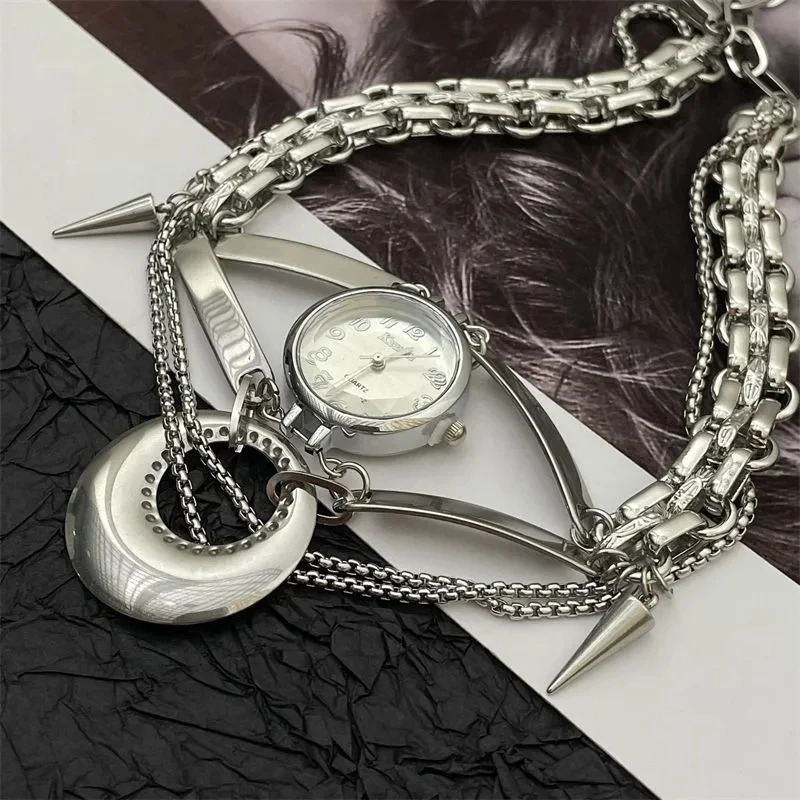 Trend Round Clock Choker Tassel Willow Nail Personality Vintage Necklace Fashion Mens And Womens Neck Jewelry Accessories 250716