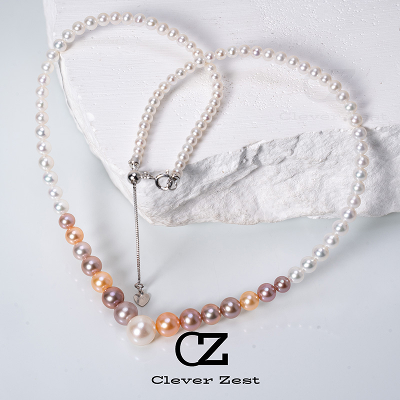 Natural Candy Freshwater Pearl Necklace S935 Silver Unique Designer Jewelry