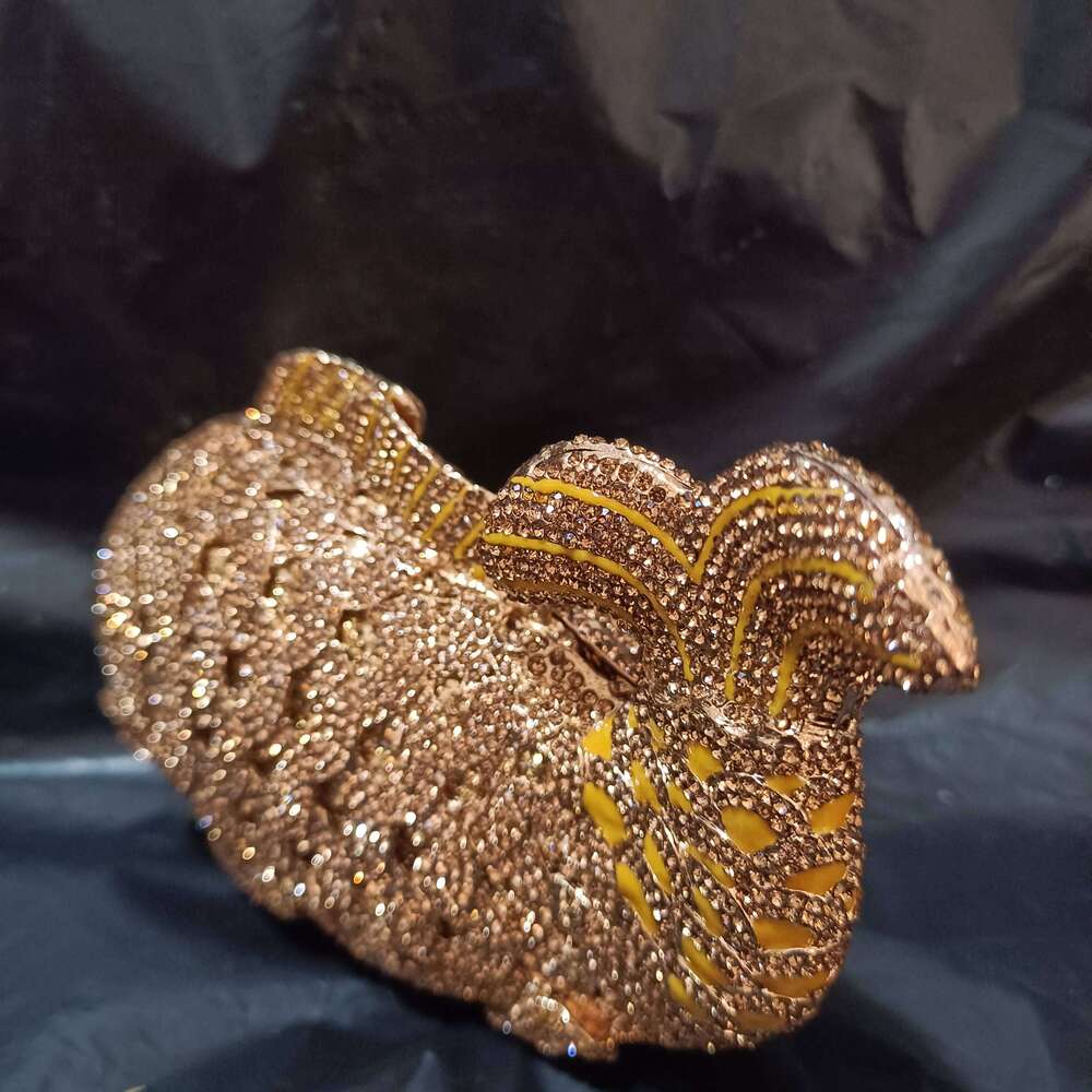 Women Fish rhinestones Clutch Purse Gold Stones Evening Minaudiere Bags Wedding Bridal Handbags Party Dinner Purses Clutches Bag