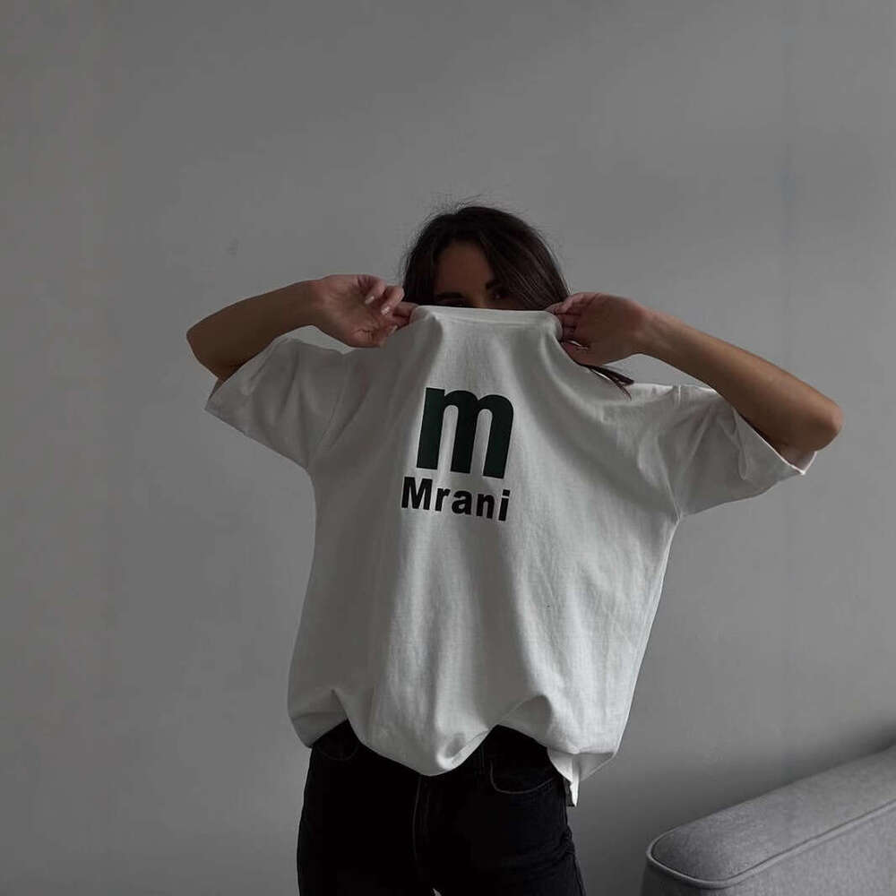 Minimalist Text Print T-Shirt For Women, Summer Versatile Loose Round Neck Pure Cotton Short Sleeve Top B5