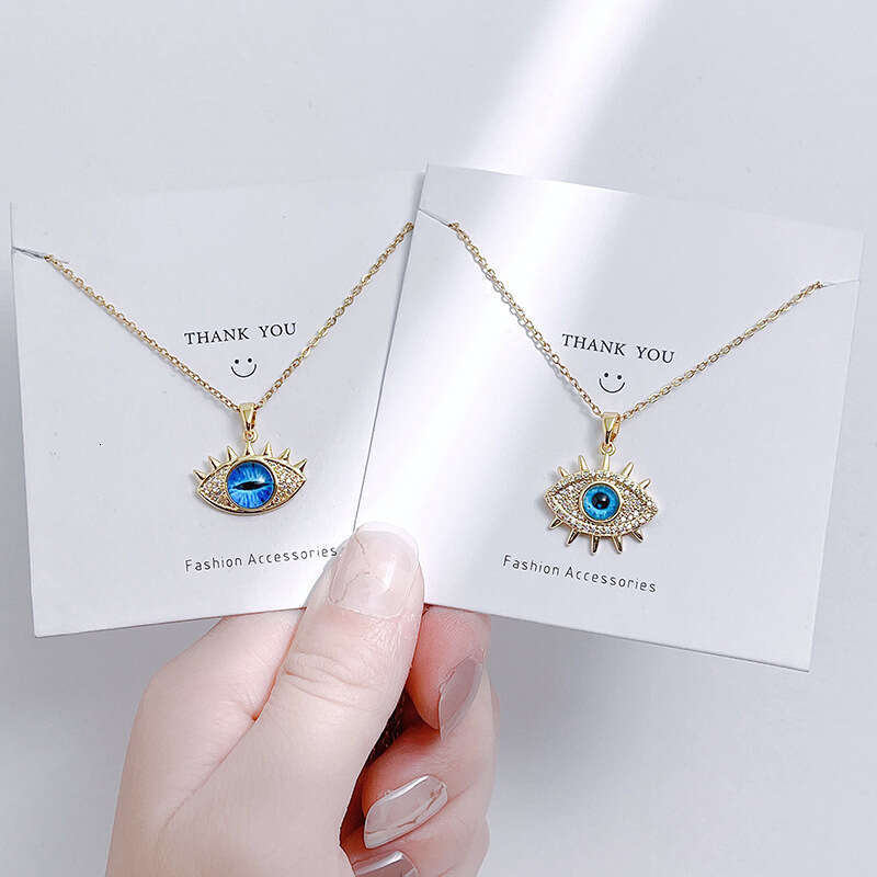 Titanium Steel Non-Fading Evil Eye Necklace For Women, Stylish Trendy Clavicle Chain With High-End Feel, Unique And Versatile Choker 525