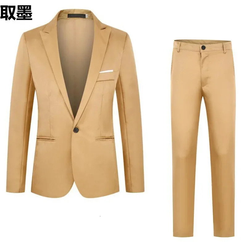 Mens Fashionable Business Casual Suit Slim Fit Western Style Clothes 2-Piece Set Wholesale Cross-Border E-commerce 250715