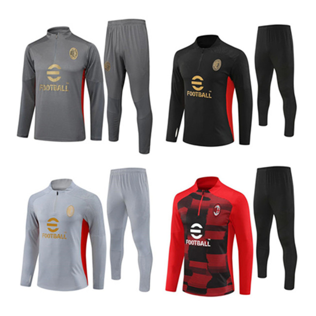 2024 2025 AC Tracksuit training suit IBRAHIMOVIC Soccer survetement 24/25 GIROUD RAFA LEAO PULISIC maillot men and kidsde foot Milano football Survetement uniforms