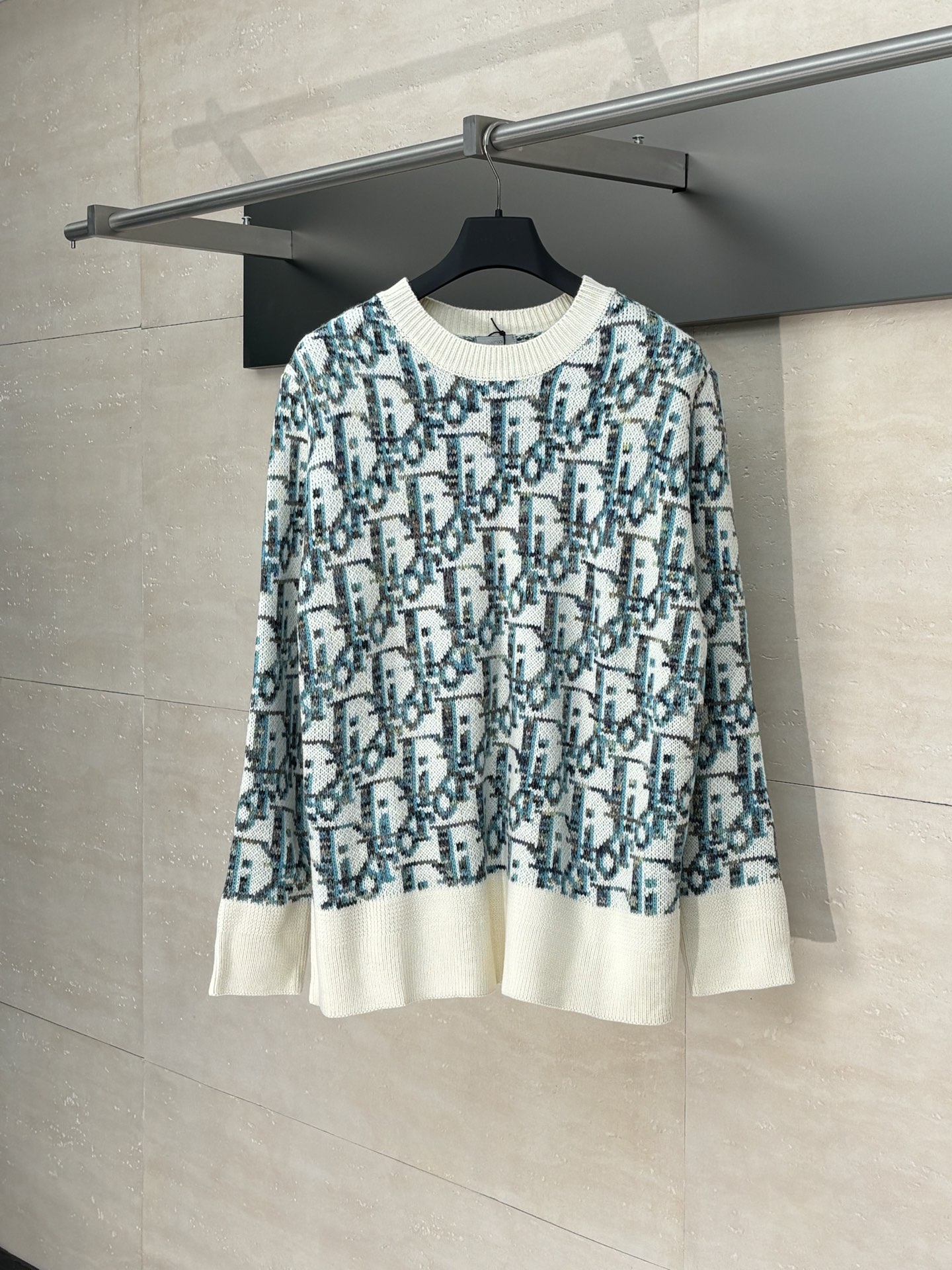 25FW European and American style early autumn letter pattern jacquard cashmere knitwear, casual and fashionable for men and women, open cardigan