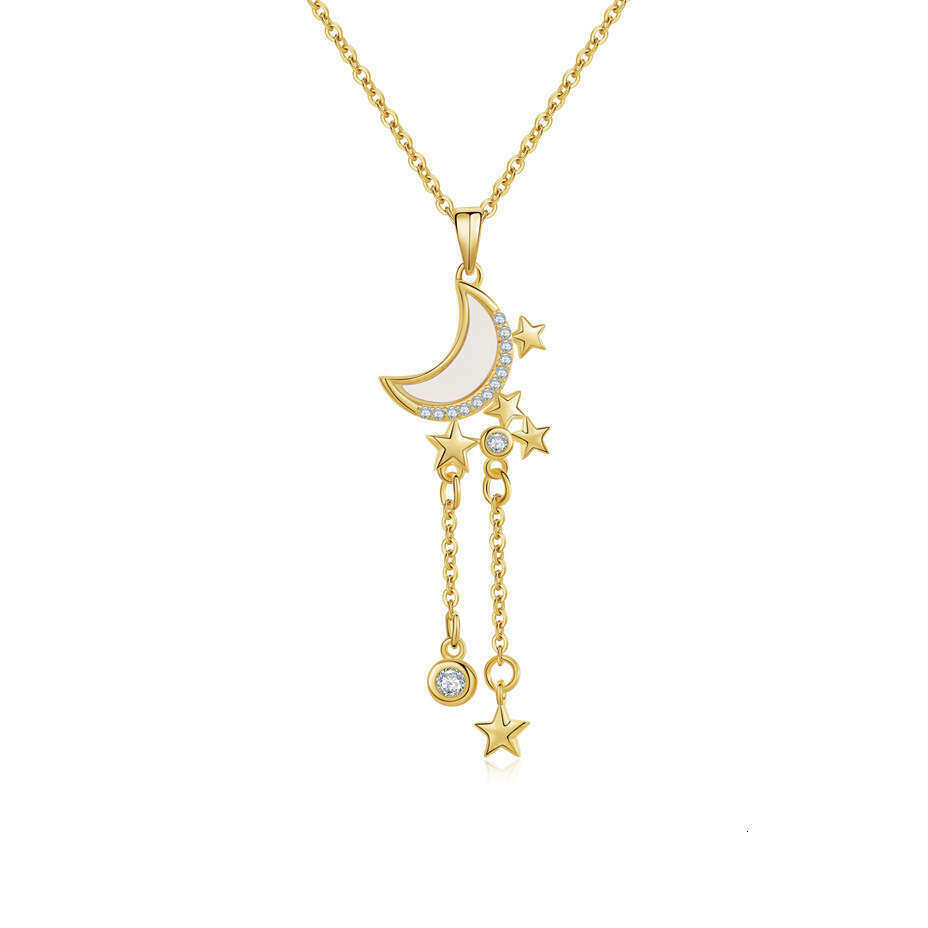 Leaf Necklace For Women Star Moon Collarbone Titanium Steel Non-Fading Elegant Versatile Personality Design Sense Neck Chain Exquisite 954