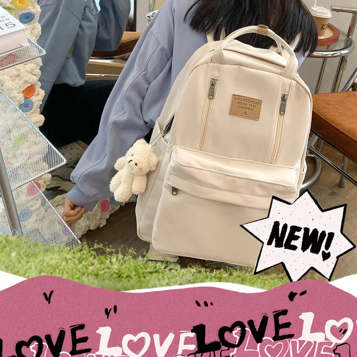 Diehe Solid Color Women Backpack High Quality Youth Waterproof Backpack for Teenage Female School Shoulder Bagpack 250714