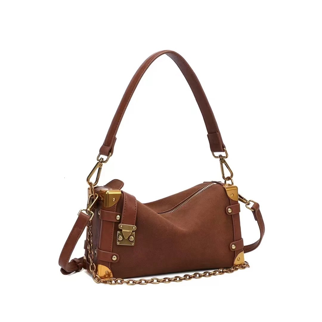 Women's New Niche Crossbody Shoulder Small Bag Free shipping designer luxury High-End Retro Chain Underarm Soft Leather Box Bag Leisure Makeup ha