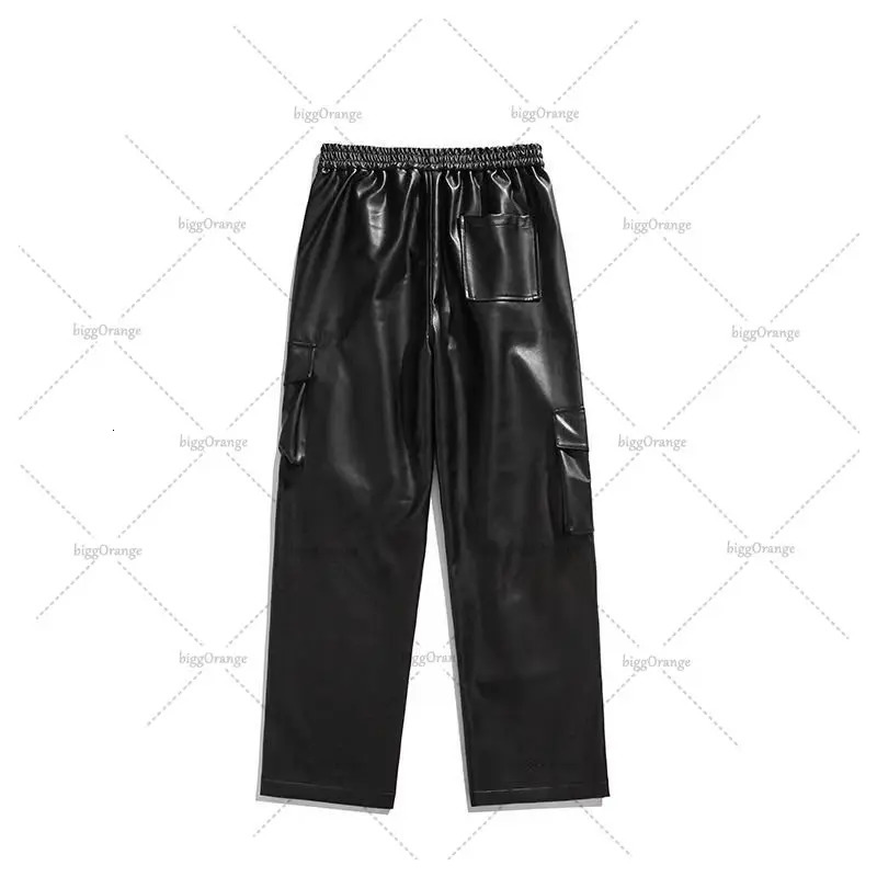 American Trendy Multipocket Work Pants Hiphop High Street Retro Leather Personalized Casual Oversized Men Clothing 250704