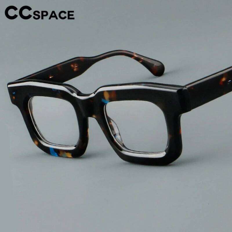 Thick Acetate Glasses Frame High Quality Square Retro Optical Clear Eyeglass Customizable Prescription Spectacles #301902