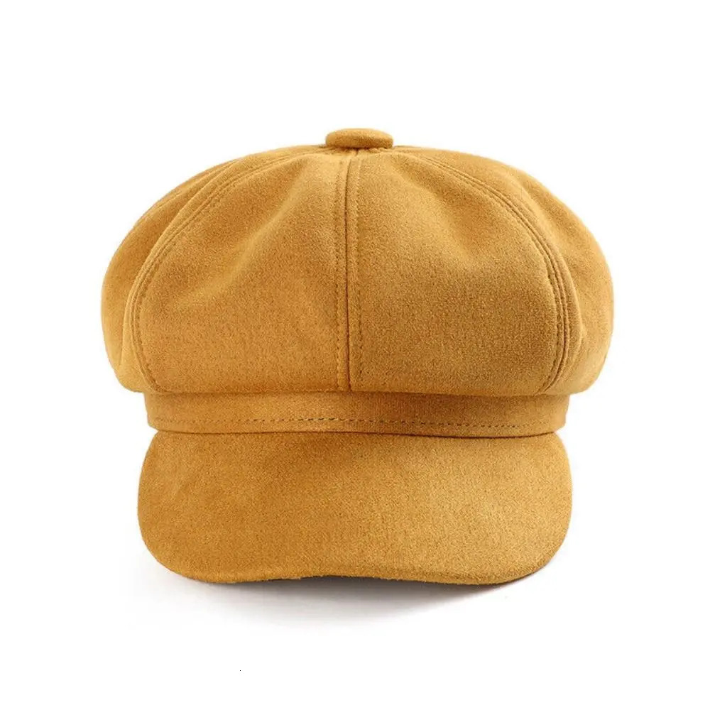 Casual Suede Fabric Hats Caps Solid Color Adjustable Baker Cap sboy Hat Berets Beret Hat 250716