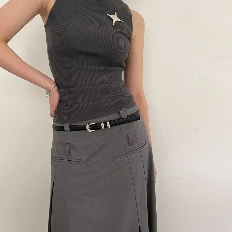Womans Fashionable Belts Black Simple Thin PU Belts Trousers Skirt Versatile Belts Students Casual Belt 250717