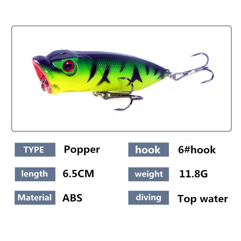 1Pcs 6.5cm 11.8g Fishing Lure Hard Artificial Bait Topwater with 2 TrebLE Hooks Carp WobbLEr Crankbait Pesca Z250717