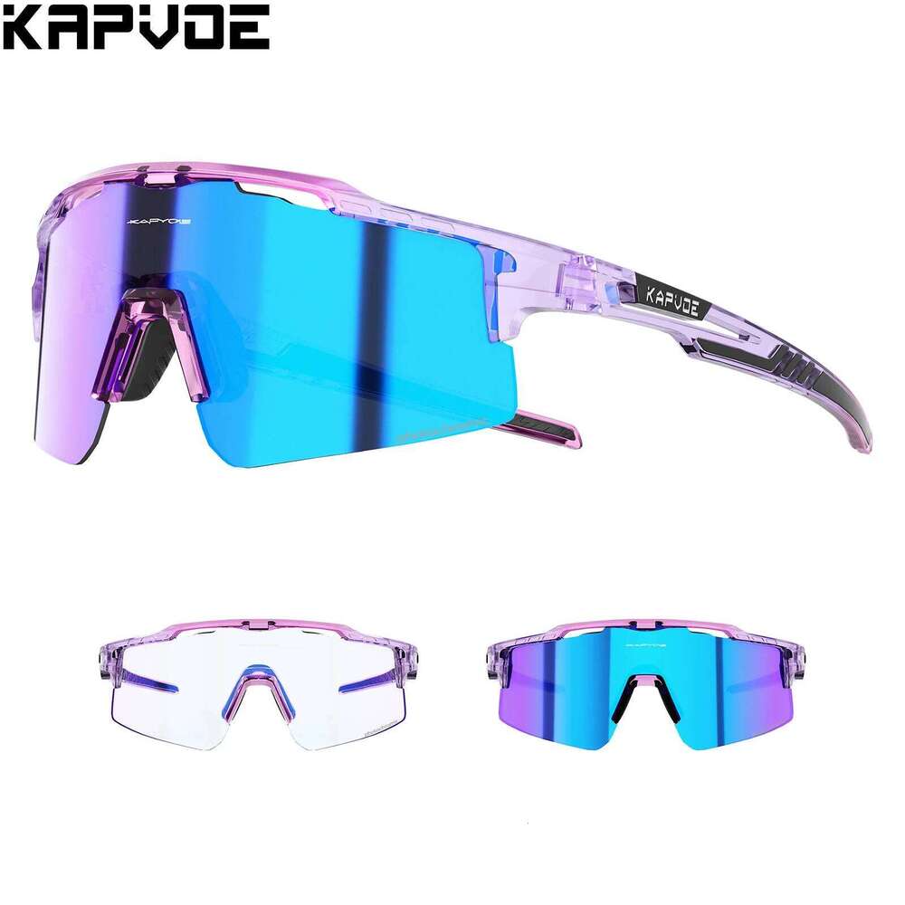 KAPVOE Photochromic Cycling Sunglasses Women Night Sports Glasses MTB Bicycle Riding Bike Equipment UV400 Outdoor Camping Mask