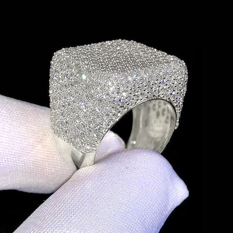 Huitan Geometric Square Shaped Cubic Zirconia Women Rings for Wedding Engagement Band Accessories Sparkling Trendy Jewelry 250716