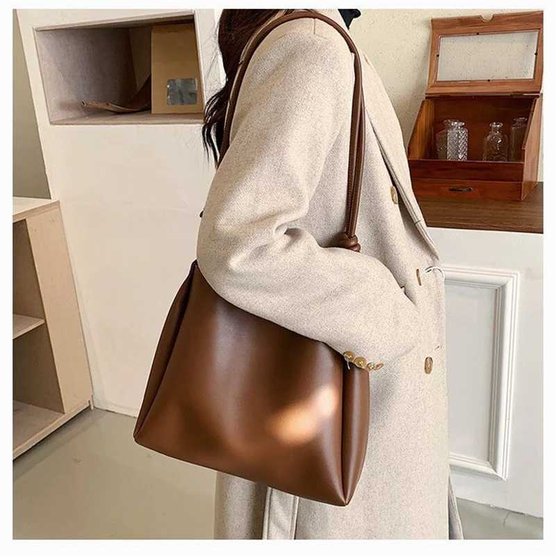 PU Leather Shoulder Bags for Women Solid Tote Hand Bag Female Elegant Purse Handle Bags for Work Black Brown