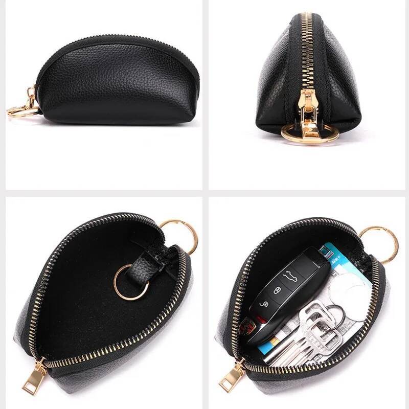 Soft Leather Holder Organizer Pouch Men Women Car Wallet House Keychain Housekeeper Key Case Zipper Mini Card Bag