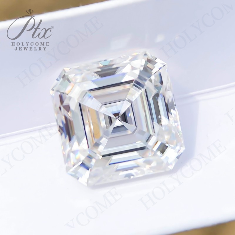 Top Quality 1 Carat Eco-Friendly Loose Lab Grown Moissanite Diamond Asscher D Color VVS1 Clarity GRA Certified Ring Necklace Earrings Bracelet Making