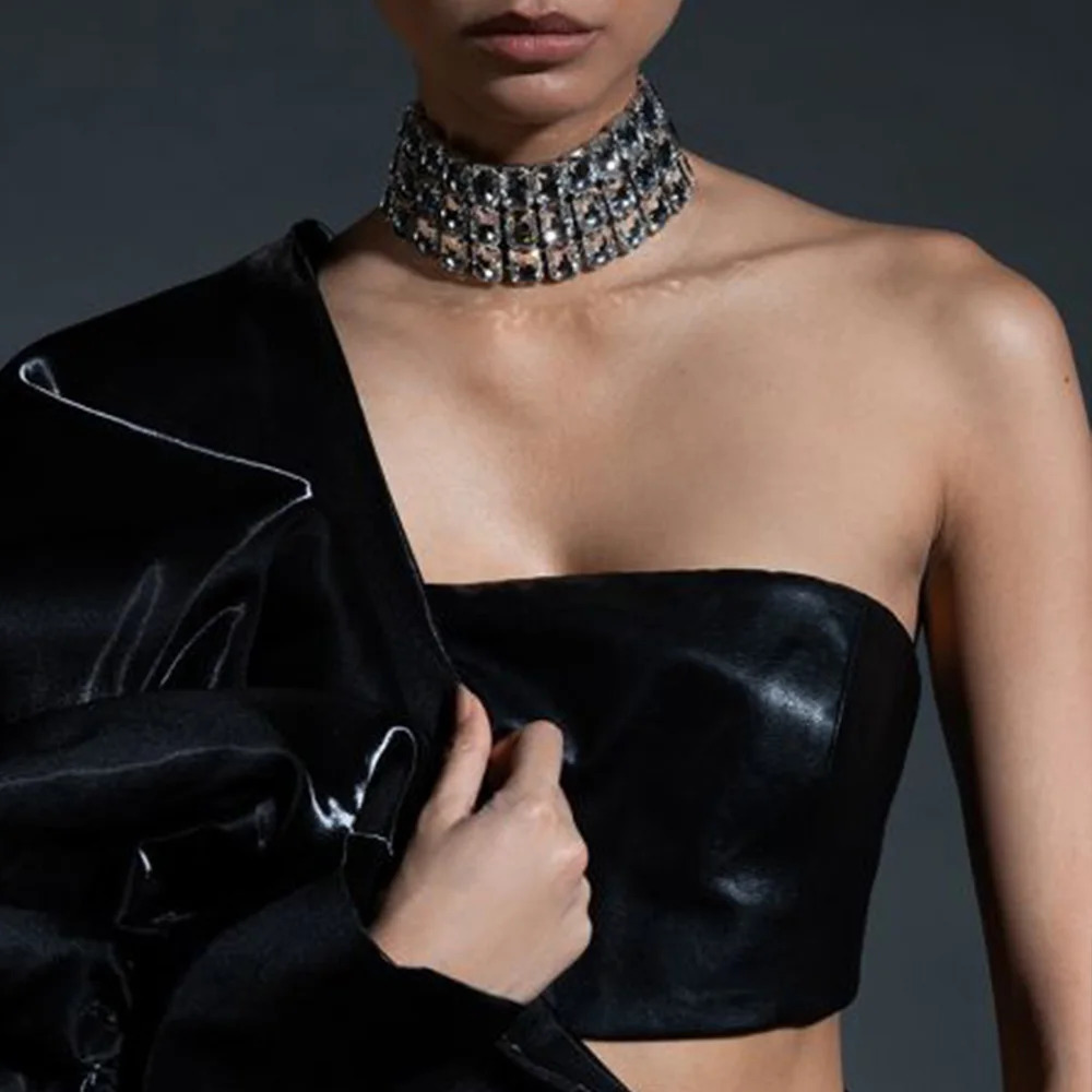 Stonefans Multilayer Crystal Choker Square High Quality Exaggerate Party Accessories Statement Jewelry Necklace for Women 250716