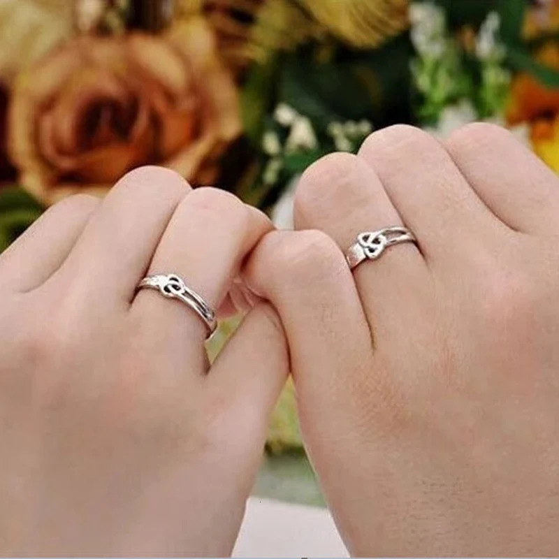 Romantic Two Hearts Beat As One Couple Rings for Women Men Fashion Zircon Wings n Engagement Wedding Ring Jewelry 250704