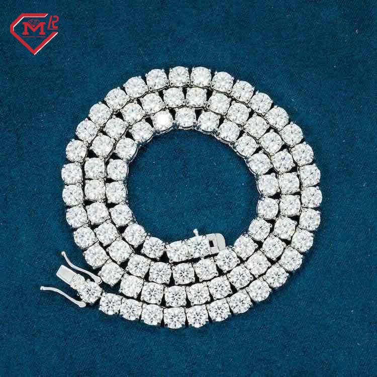 Hot Sale Mens Tennis Chain VVS1 Custom Diamond Hiphop Fully Iced Out S925 Moissanite Tennis Chain