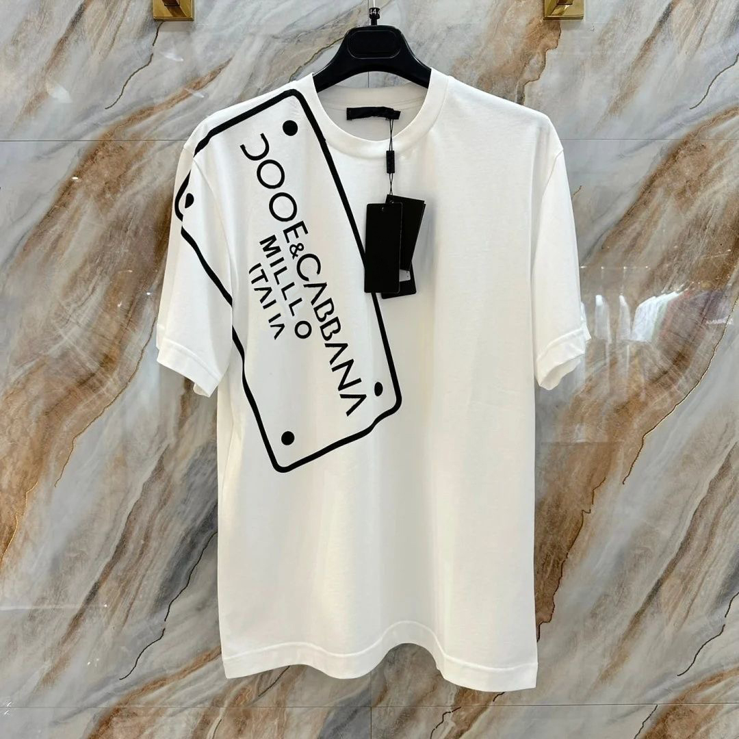 Designer fashion brand letters laminated printing short-sleeved street relaxing oversized casual American men's women's T-shirt