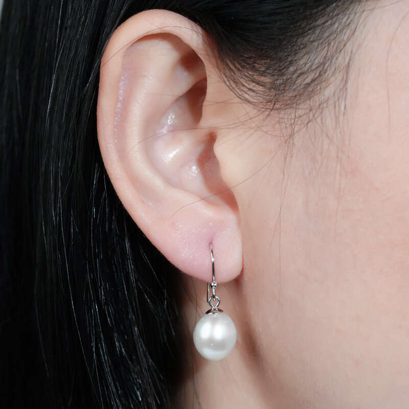 Natural Pearl Water Drop Earrings For Women French Simple S Sier Versatile Ear Hooks 041